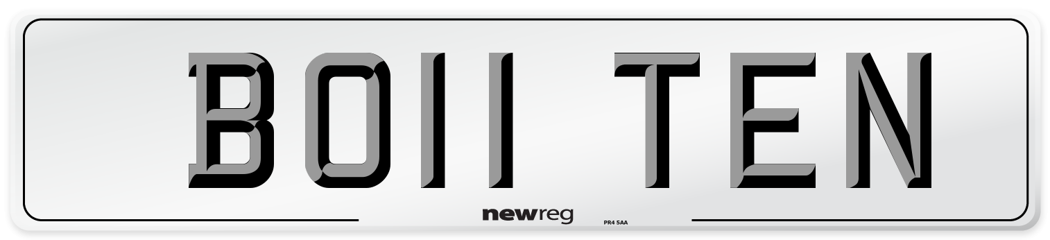 BO11 TEN Number Plate from New Reg